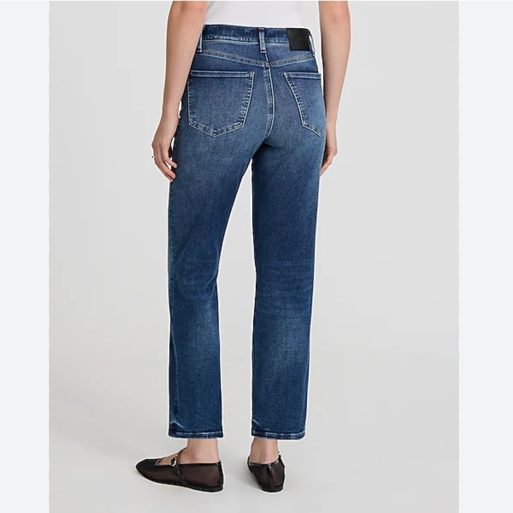 Express Slim High Rise  Blue Women's Jeans buttoned  Size 6S - Picture 4 of 16